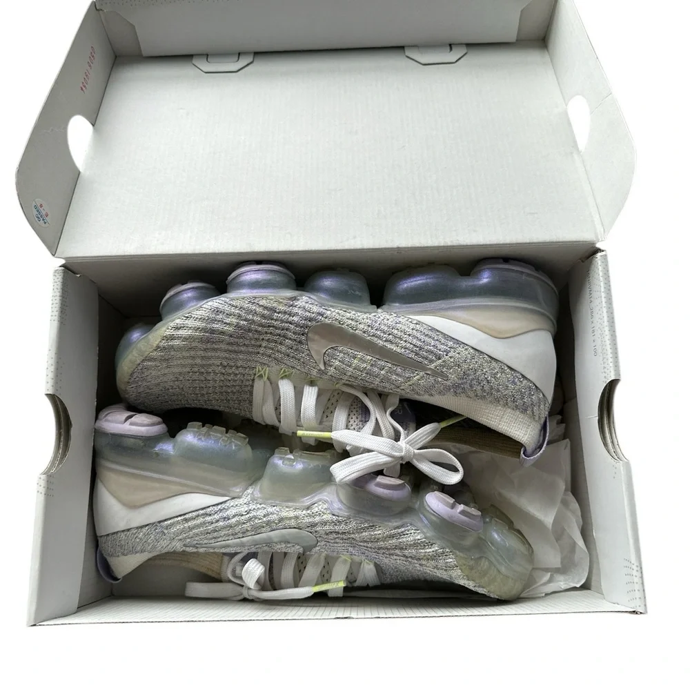 Nike VaperMax flying grey purple and White Athletic Sneakers with Knit Upper - Picture 5 of 11
